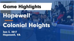 Hopewell  vs Colonial Heights  Game Highlights - Jan 3, 2017
