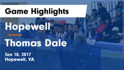 Hopewell  vs Thomas Dale Game Highlights - Jan 18, 2017
