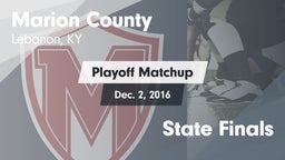 Matchup: Marion County High vs. State Finals 2016