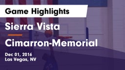 Sierra Vista  vs Cimarron-Memorial  Game Highlights - Dec 01, 2016