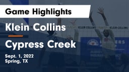 Klein Collins  vs Cypress Creek  Game Highlights - Sept. 1, 2022