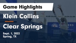 Klein Collins  vs Clear Springs  Game Highlights - Sept. 1, 2022