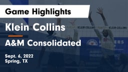 Klein Collins  vs A&M Consolidated  Game Highlights - Sept. 6, 2022