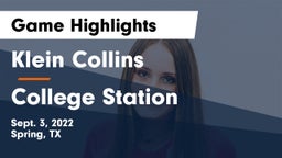 Klein Collins  vs College Station  Game Highlights - Sept. 3, 2022