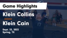 Klein Collins  vs Klein Cain  Game Highlights - Sept. 23, 2022