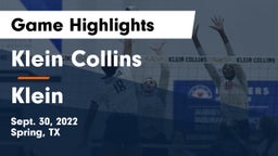 Klein Collins  vs Klein  Game Highlights - Sept. 30, 2022