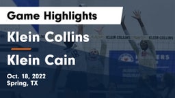 Klein Collins  vs Klein Cain  Game Highlights - Oct. 18, 2022