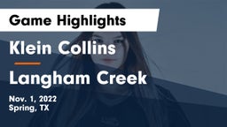 Klein Collins  vs Langham Creek  Game Highlights - Nov. 1, 2022