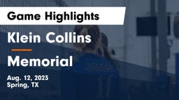 Klein Collins  vs Memorial  Game Highlights - Aug. 12, 2023