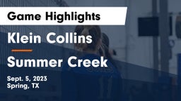 Klein Collins  vs Summer Creek  Game Highlights - Sept. 5, 2023
