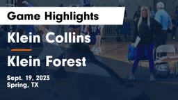 Klein Collins  vs Klein Forest  Game Highlights - Sept. 19, 2023