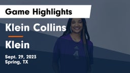 Klein Collins  vs Klein  Game Highlights - Sept. 29, 2023