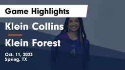 Klein Collins  vs Klein Forest  Game Highlights - Oct. 11, 2023