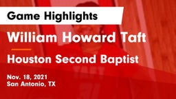 William Howard Taft  vs Houston Second Baptist Game Highlights - Nov. 18, 2021