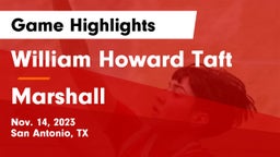 William Howard Taft  vs Marshall  Game Highlights - Nov. 14, 2023
