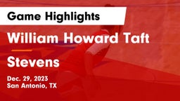 William Howard Taft  vs Stevens  Game Highlights - Dec. 29, 2023