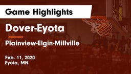 Dover-Eyota  vs Plainview-Elgin-Millville  Game Highlights - Feb. 11, 2020