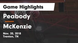 Peabody  vs McKenzie  Game Highlights - Nov. 20, 2018