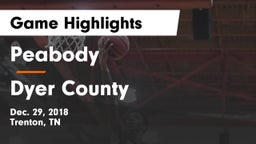 Peabody  vs Dyer County  Game Highlights - Dec. 29, 2018