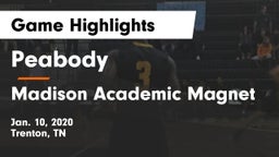 Peabody  vs Madison Academic Magnet  Game Highlights - Jan. 10, 2020