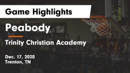 Peabody  vs Trinity Christian Academy  Game Highlights - Dec. 17, 2020