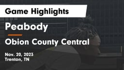 Peabody  vs Obion County Central  Game Highlights - Nov. 20, 2023