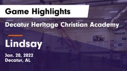 Decatur Heritage Christian Academy  vs Lindsay  Game Highlights - Jan. 20, 2022