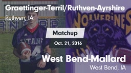 Matchup: Graettinger-Terril/R vs. West Bend-Mallard  2016