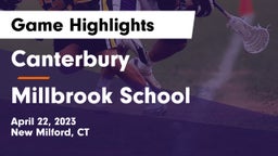 Canterbury  vs Millbrook School Game Highlights - April 22, 2023