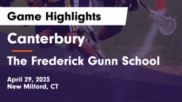 Canterbury  vs The Frederick Gunn School Game Highlights - April 29, 2023