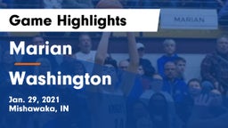 Marian  vs Washington  Game Highlights - Jan. 29, 2021