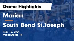 Marian  vs South Bend St.Joesph Game Highlights - Feb. 12, 2021