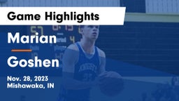 Marian  vs Goshen  Game Highlights - Nov. 28, 2023