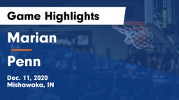 Marian  vs Penn  Game Highlights - Dec. 11, 2020