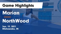 Marian  vs NorthWood  Game Highlights - Jan. 19, 2021