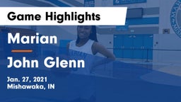 Marian  vs John Glenn  Game Highlights - Jan. 27, 2021