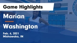Marian  vs Washington Game Highlights - Feb. 6, 2021