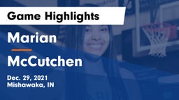 Marian  vs McCutchen Game Highlights - Dec. 29, 2021