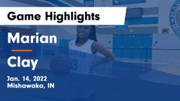 Marian  vs Clay  Game Highlights - Jan. 14, 2022