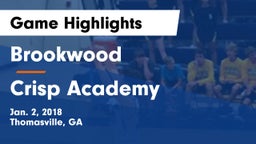 Brookwood  vs Crisp Academy  Game Highlights - Jan. 2, 2018