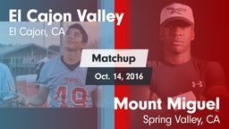 Matchup: El Cajon Valley vs. Mount Miguel  2016