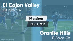 Matchup: El Cajon Valley vs. Granite Hills  2016