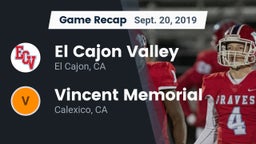 Recap: El Cajon Valley  vs. Vincent Memorial  2019