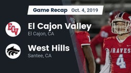 Recap: El Cajon Valley  vs. West Hills  2019