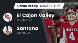 Recap: El Cajon Valley  vs. Santana  2021