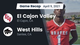 Recap: El Cajon Valley  vs. West Hills  2021