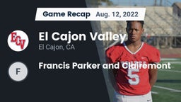 Recap: El Cajon Valley  vs. Francis Parker and Clairemont 2022