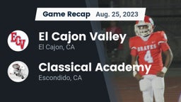 Recap: El Cajon Valley  vs. Classical Academy  2023