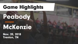 Peabody  vs McKenzie  Game Highlights - Nov. 20, 2018