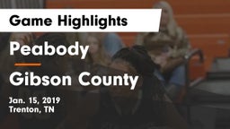 Peabody  vs Gibson County  Game Highlights - Jan. 15, 2019